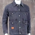 thumbnail image 5 of Chaqueta vaquera para hombre, hombros anchos, abrigos vaqueros para hombre, abrigo gris japonés, ropa de invierno holgada al precio más bajo, diseñador G Lxury, 5 of 5