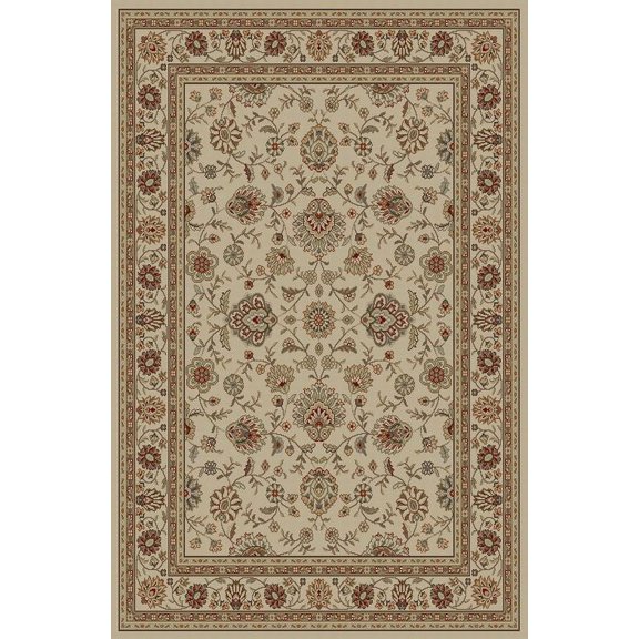 Tayse Elegance Area Rug 5142 Ivory Flower Vines 5' x 7' Rectangle