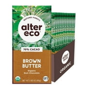 Alter Eco | Dark Chocolate Bars | Pure Dark Cocoa, Fair Trade, Organic, Non-GMO, Gluten Free (12-Pack Brown Butter)