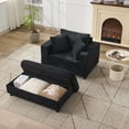thumbnail image 4 of CQSXDA Modern Upholstered Sleeper Couch with Storage Ottoman and Pillows for Relaxing in Any Room, Black, 4 of 17