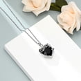 thumbnail image 2 of Stainless Steel Rose Flowers Crystal Heart Urn Pendant Memory Necklace for Cremation Ashes Keepsake Memorial Jewelry, 2 of 4