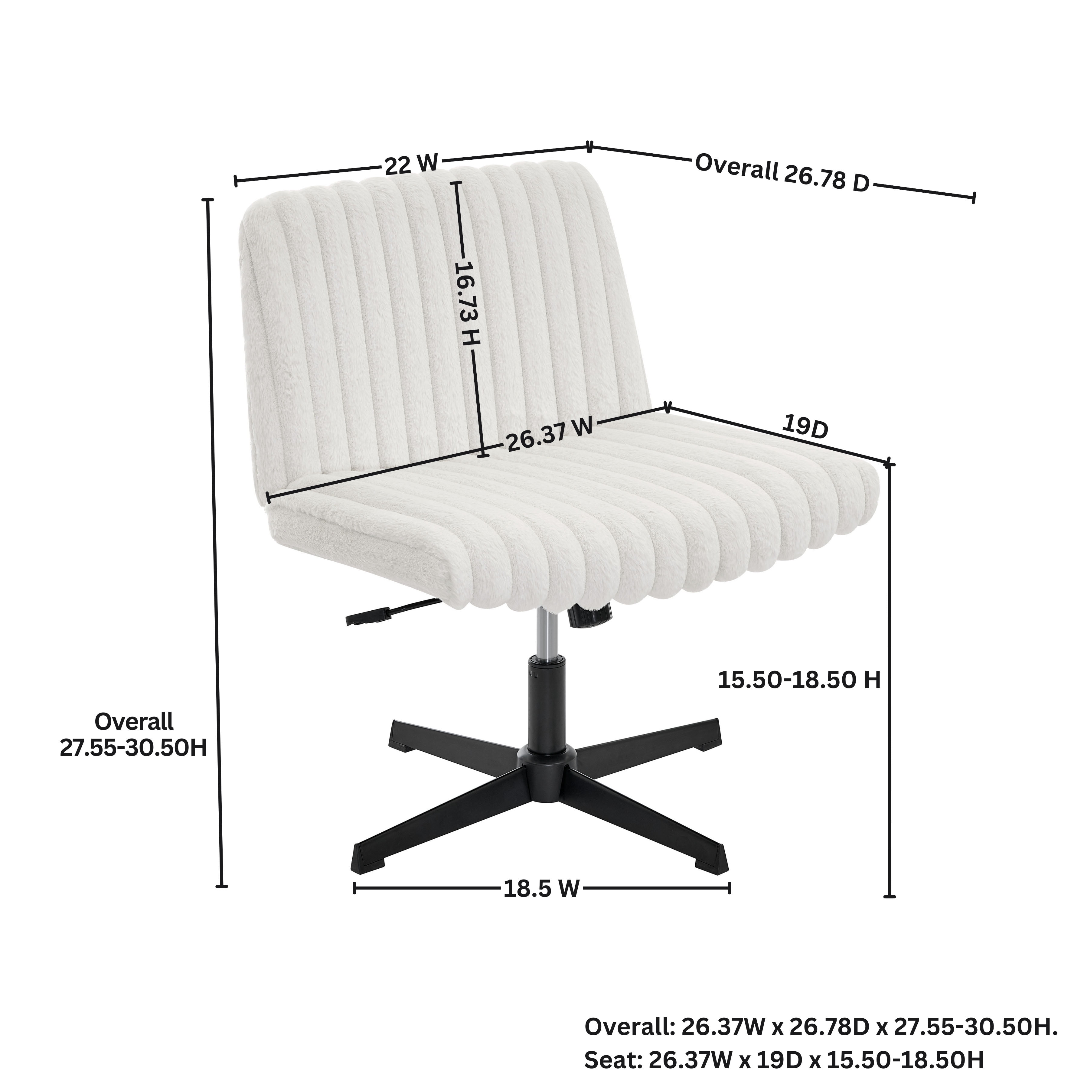 CQSXDA Wide Seat Adjustable Swivel Criss Cross Chair, for Office and Vanity Use, Ergonomic Design