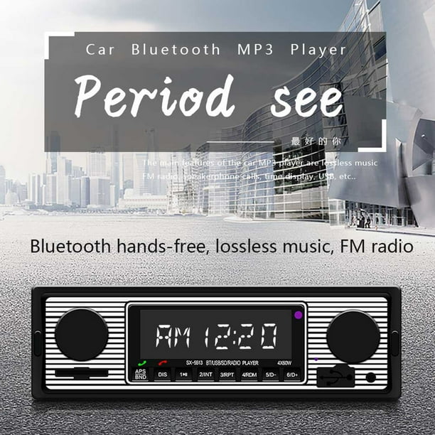 grad Følg os Begivenhed Bluetooth Vintage Car Radio MP3 Player Stereo USB AUX Classic Car Stereo  Audio - Walmart.com