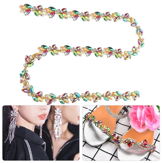 Rhinestone, Sturdy And Durable No Oxidation 1yd Rhinestone Chain, Crafts DIY For Wedding Dresses, Clothes, Bags, Shoes