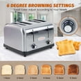 thumbnail image 6 of Hakka 4-Slice Commercial Toaster 1800W Stainless Steel with 1.5-Inch Wide Slots and 2 Crumb Trays, 6 of 7