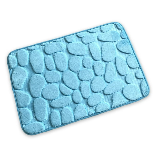 Alfombrilla de baño Puerta absorbente Antideslizante Alfombra grande Decoración Sala de estar para niños pequeños Alfombrilla de baño Accesorios de tapicería Azul claro, 50x80cm seitruly HA009646-14