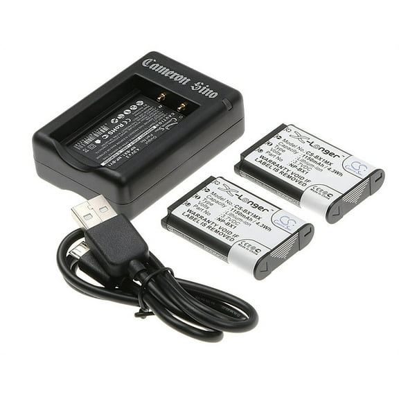Bundle - 2 x 1150mAh Battery, Charger for Sony Cyber-shot DSC-WX300, DSC-WX300/B, DSC-WX300/L, DSC-WX300/R, DSC-WX300/T, DSC-WX300/W, DSC-WX300B, DSC-WX300R, DSC-WX300W
