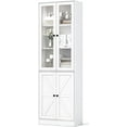 thumbnail image 6 of MIDODO 71" Bookcase with Glass Doors, Modern Bookshelf, 5 Tier Tall Wooden Display Storage Shelves Display Cabinet, Office Bookshelf, 6 of 9