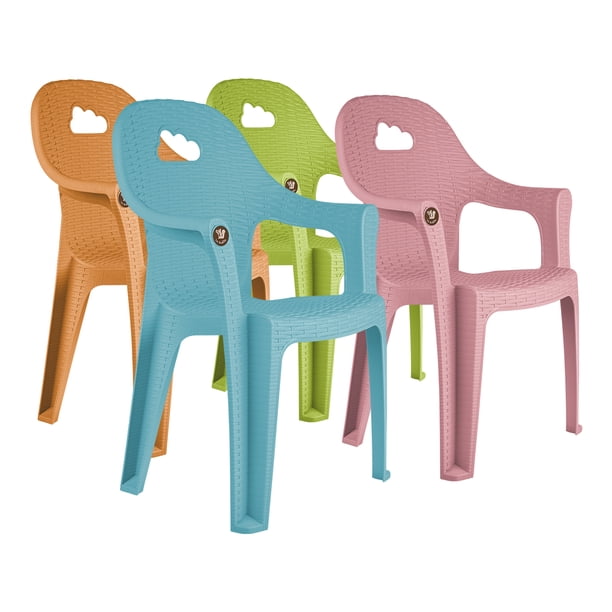 Kit 4 Sillas Rattan Nube Infantil (Multicolores)