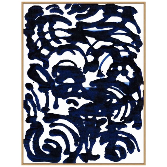 Amanti Art Indigo Swirls II Framed Canvas Wall Art Print