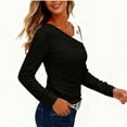 thumbnail image 6 of IROINNID Fall Shirts for Women Long Sleeve Color Block One Shoulder Blouse Drop Shoulder Casual Trendy Pullover Top for Summer, 6 of 8