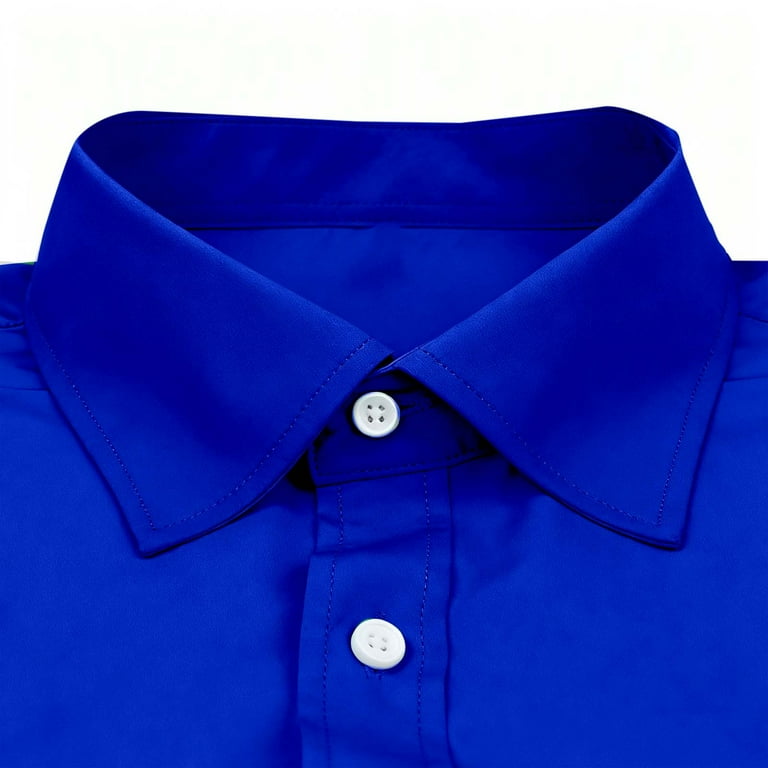 Dress Shirt for Men Long Sleeve Button Down Solid Color Stretch Wrinkle  Free Business Casual Tops Blue XL - Walmart.com