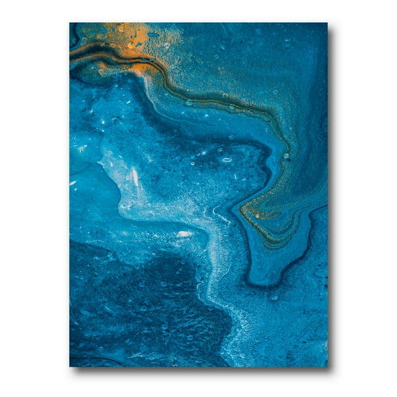 Designart ' Abstract Blue Marble Composition II ' Modern Canvas Wall Art Print