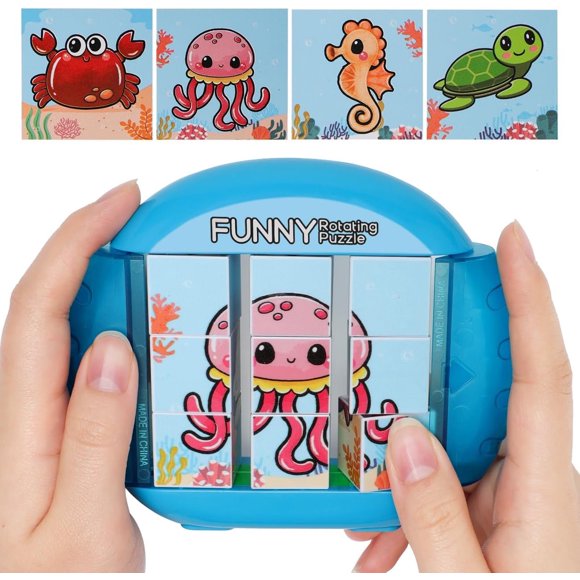 Rotating Puzzle for Kids – Funtogether Toys, 4-in-1 Travel Puzzle Set, Car & Airplane Designs, Road Trip Activities, Fine Motor Skills, Gift for Ages 3+