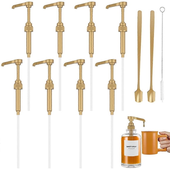 11Pcs Coffee Syrup Pump for 750ml Syrup Bottle Reusable Pump Bottle Dispenser No Dripping Pressed Coffee Syrup Pump Dispenser