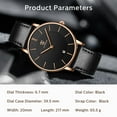 thumbnail image 3 of Men Watches Fashion Minimalist Quartz Watch for Men Analog Waterproof Watches with Leather Strap Gift for Man, 3 of 8