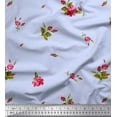 thumbnail image 1 of Soimoi Polyester Crepe Fabric Leaves & Carnation Floral Print Sewing Fabric Yard 52 Inch Wide, 1 of 3