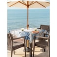 thumbnail image 2 of Outdoor Tablecloth with Umbrella Hole and Zipper, Blue Coastal Square Table Cloth 60x60 Inch Waterproof Tablecloth, Summer Beach Starfish Weeping Eucalyptus Wooden Picnic Table Cover for Patio, 2 of 7