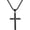 Black no chain, variant on Unisex Stainless Steel Simple Hip Hop Punk Rhomboids Cut Multi-Faceted Cross Biker Pendant Faith Crucifix Necklace