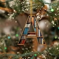 thumbnail image 4 of 26 Letters Christmas Tree Ornament - Book Lover Letter Shaped Bookshelf Pendant, 2D Acrylic Mini Bookish Decor for Xmas Tree Door Window Decoration, 4 of 9