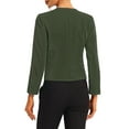 thumbnail image 3 of INSPIRE CHIC Women's Workwear Zipper Collarless Cropped Blazer S Army Green, 3 of 6