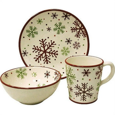 Christmas Snowflake 12-Piece Dinnerware Set