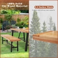 thumbnail image 3 of AVAWING 2PCS Outdoor Fir Wood Bench, Patio Wooden Picnic Dining Bench, Natural, 3 of 8