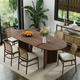 thumbnail image 2 of Brix 67"x33.5" Soild Wood Dining Table Oval Kitchen Table, Walnut, 2 of 7