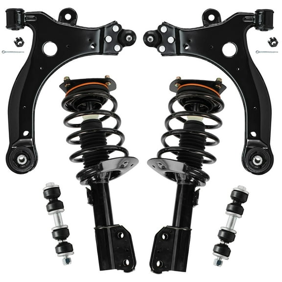 Detroit Axle - 16" and 17" Wheels Front Struts Lower Control Arms w/Ball Joints Sway Bars for 2004-2008 Pontiac Grand Prix 2005 2006 2007 Replacement