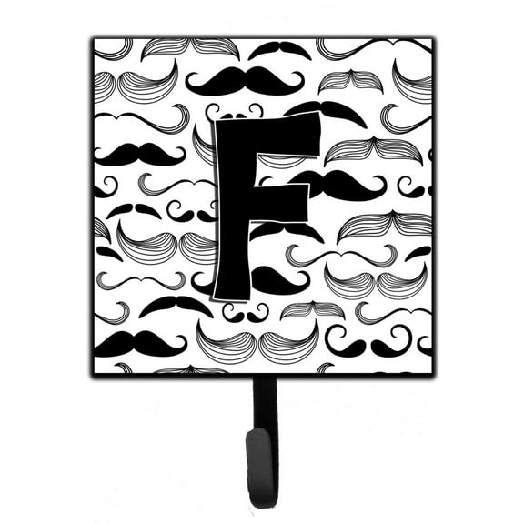 Letter F Moustache Initial Leash or Key Holder