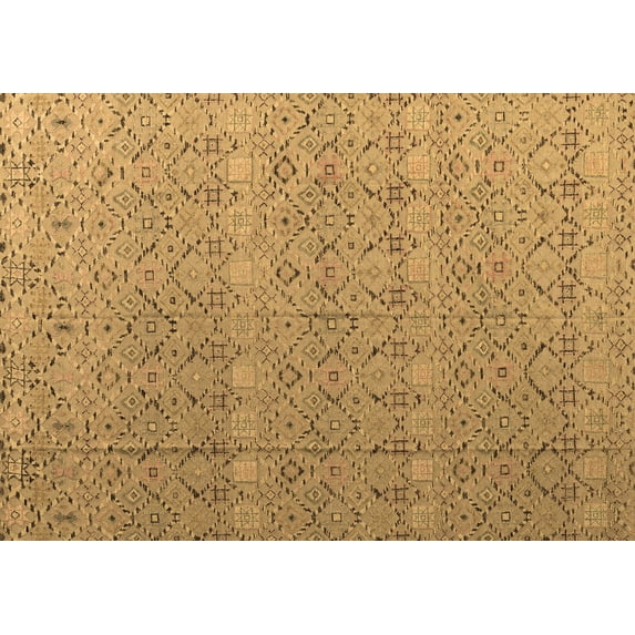 Ahgly Company Indoor Rectangle Abstract Brown Modern Area Rugs, 2' x 5'
