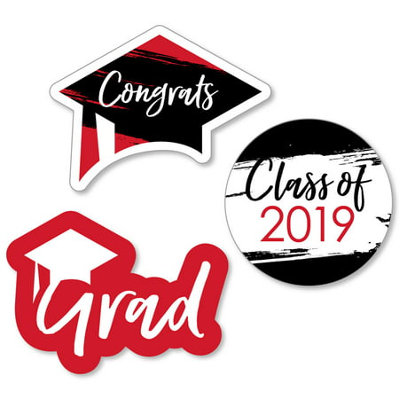 Red Grad - Best is Yet to Come - DIY Shaped 2019 Graduation Party Cut-Outs - 24
