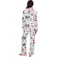 thumbnail image 3 of Cnbwig Lounge Set Womens 2 Piece Outfits Christmas Floral Graphic Printed Soft Pajama Long Sleeve Top with Long Pants Cozy Loungewear Holiday Casual Sleep Wear Outfit Pajamas Sets I-White L, 3 of 9