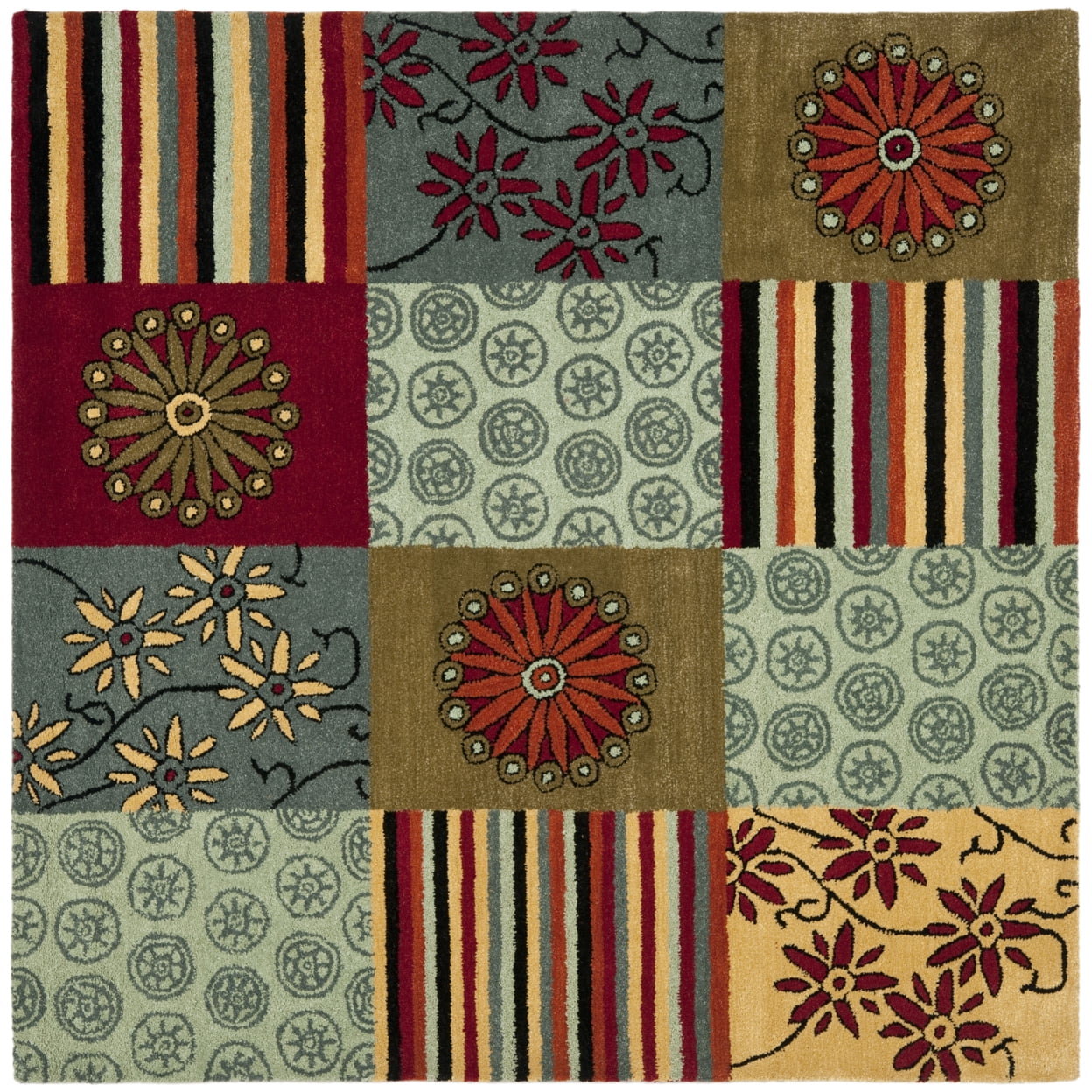 SAFAVIEH Soho Vivid Abstract Wool Area Rug, Multi, 7'6" x 9'6"