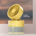 thumbnail image 4 of USB Humidifying Desk Fan - 3-Speed Cooling Fan with Atomizer, Foldable & Adjustable, Quiet 22dB, Night Light, Type-C Rechargeable (Yellow), 4 of 6