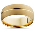 thumbnail image 1 of Mens 14k Yellow Gold Wedding Band Brushed Bridal Ring, 1 of 2
