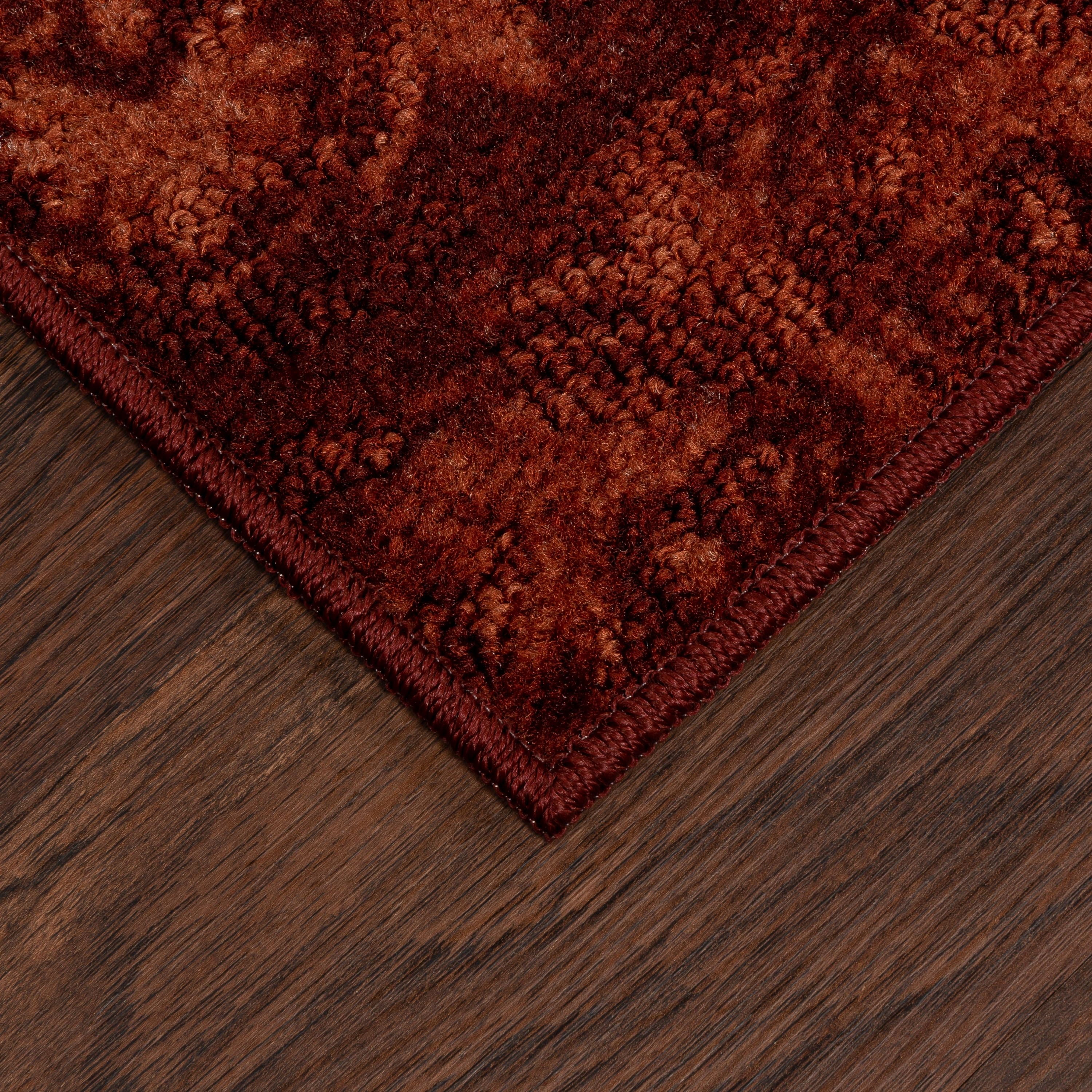 (2 pack) Mainstays Transitional Medallion Block Indoor Entryway Accent Rug, Red Spice, 1'8" x 2'10"