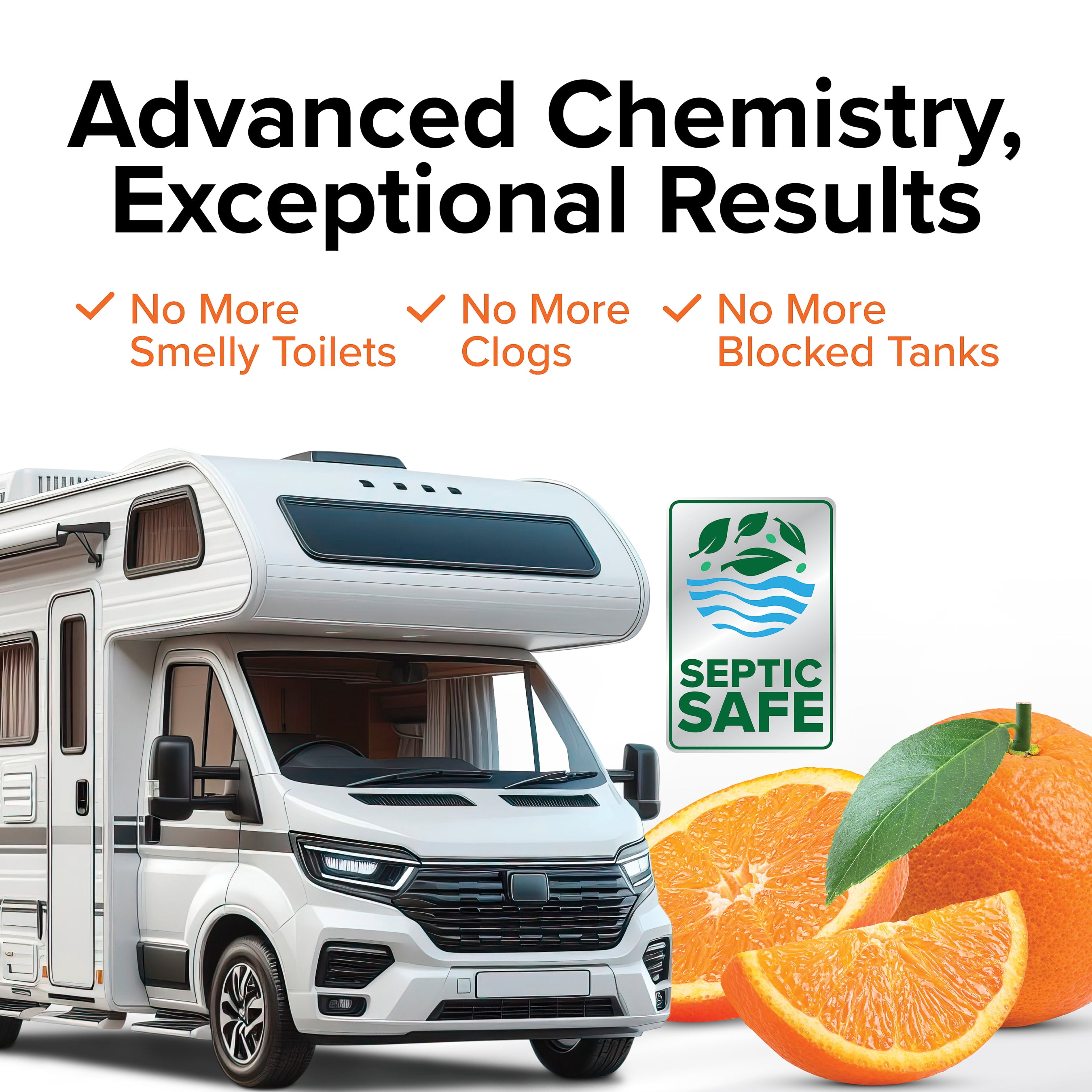 (2 pack) Camco TST RV Toilet Treatment Drop-ins, Orange Citrus Scent, 15-Pack (41189)