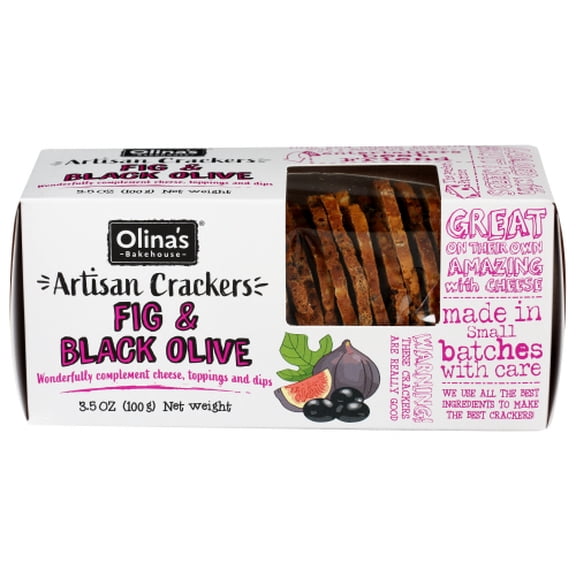 (Pack of 12) Olina's Bakehouse Crisps Fig & Black Olives 3.5 oz