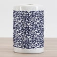 thumbnail image 2 of Navy Blue Ceramic Toothbrush Holder, Multi Designed Pattern with Hearts Butterflies Leafs and Dots Image, Decorative Versatile Countertop for Bathroom, 4.5" X 2.7", Navy Blue and White, by Ambesonne, 2 of 4