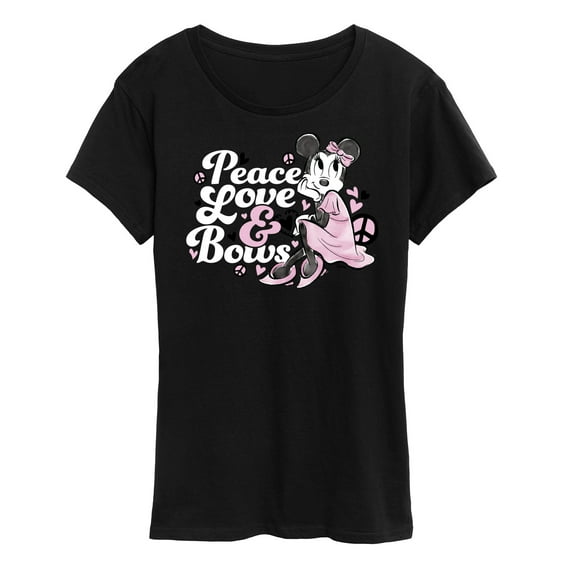 Disney - Peace Love And Bows - Women's Short Sleeve Graphic T-Shirt
