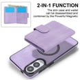 thumbnail image 5 of Allytechgroup Detachable Cards Holder Case for Samsung Galaxy S25 Edge, RFID Blocking 2 In 1 Wallet PU Leather Case with Stand Compatible with Magsafe Shockproof Cover for Galaxy S25 Edge, Purple, 5 of 5