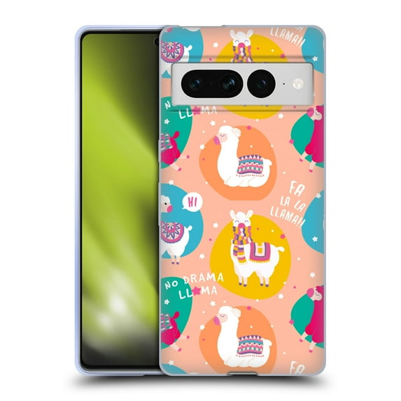 Head Case Designs Officially Licensed Haroulita Animal Patterns Falala Llama Soft Gel Case Compatible with Google Pixel 7 Pro