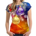 thumbnail image 1 of Camiseta navideña para mujer, camisetas de manga corta con cuello redondo 3d para niñas, moda de Corea, camisetas de Navidad para mujer, ropa de gran tamaño para mujer 2024, 1 of 5