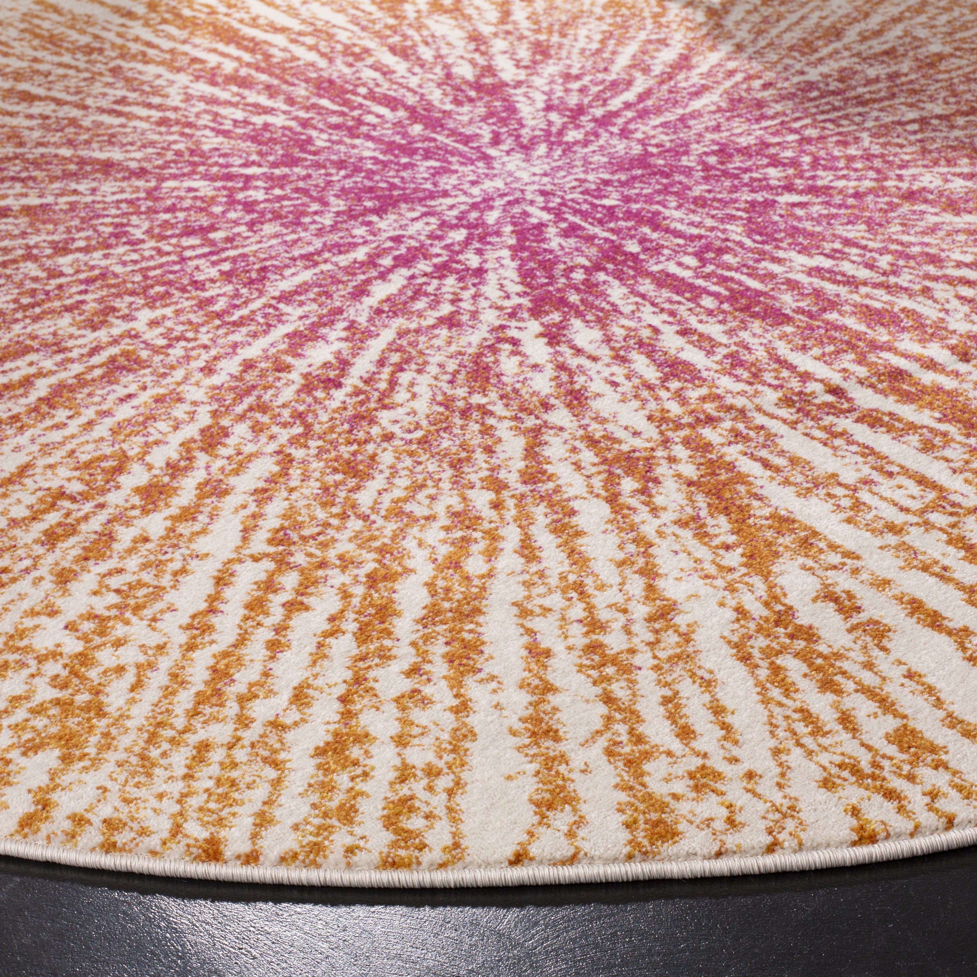 SAFAVIEH Evoke Vana Abstract Area Rug, Fuchsia/Cream, 3' x 3' Round