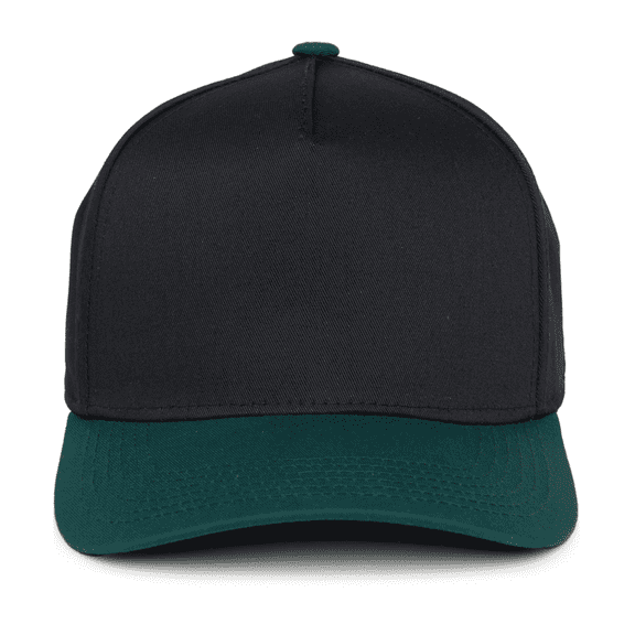 Funky Junque Two Tone Vintage Snapback Hat - Forest Green/Black