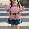 thumbnail image 5 of CUZIBR Girls Backpack For Campus Daily Commute Sports Travel Casual Vintage Color Block Daypack Unisex Students Adjustable Mesh Padded Shoulder Straps School Rucksack, 5 of 6