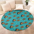 thumbnail image 4 of Halloween Black Cats with Pumpkins Round Blanket,Comfortable Soft Flannel Throw Blanket,All Season,Warm Lightweight Blankets for Sofa Bed Couch Living Room Chair 47"x47", 4 of 5