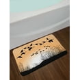 thumbnail image 2 of Geese Bath Mat, Flying Skein of Geese and Reeds Silhouettes on Ombre Effect Background, Plush Bathroom Decor Mat with Non Slip Backing, 29.5" X 17.5", Pale Orange Charcoal Grey, by Ambesonne, 2 of 2