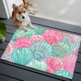 thumbnail image 3 of Green Pink Shell Entryway Rug 2'x3'&nbsp; Non Slip Front Door Mats, Coastal Summer Beach Ocean Conch Entrance Rugs Indoor Outdoor Carpet, Washable Floor Mats Small Area Rug for Bedroom Kitchen, 3 of 8